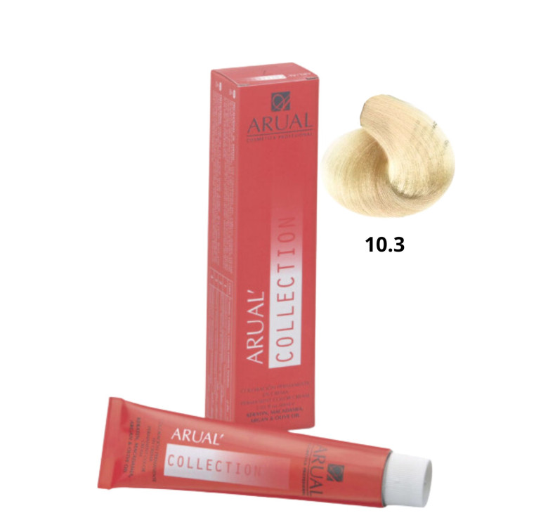 Фарба для волосся Permanent Coloration ARUAL Collection 10.3 -  екстра світлий золотистий блонд  60мл