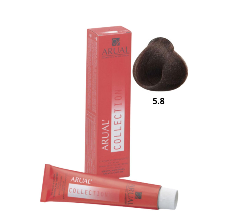Фарба для волосся Permanent Coloration ARUAL Collection 5.8 - світло-коричневий каштан 60мл
