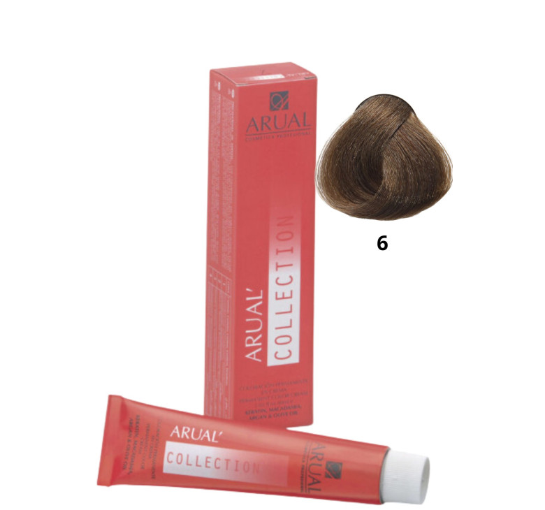 Фарба для волосся Permanent Coloration ARUAL Collection 6 - темний блонд 60мл