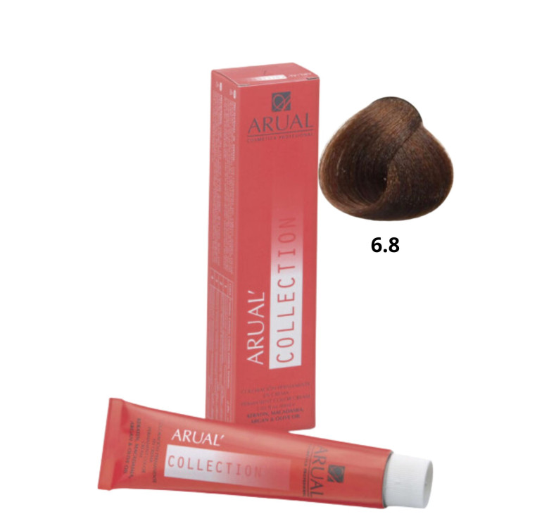 Фарба для волосся Permanent Coloration ARUAL Collection 6.8 - темно-коричневий блонд 60мл