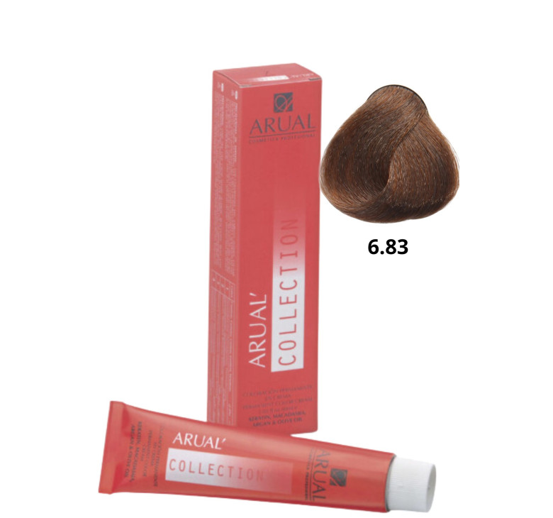 Фарба для волосся Permanent Coloration ARUAL Collection 6.83 - темно-русий золотисто-коричневий  60мл