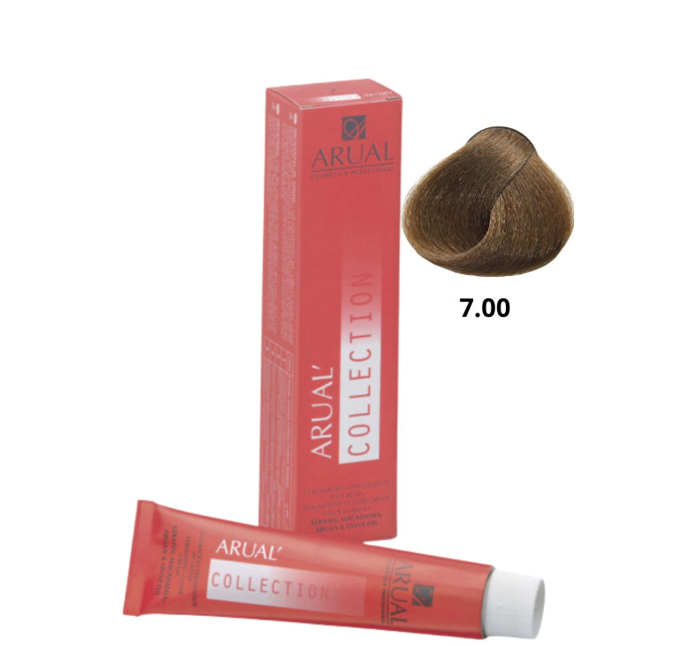 Фарба для волосся Permanent Coloration ARUAL Collection 7.00 - інтенсивний середній блонд 60мл