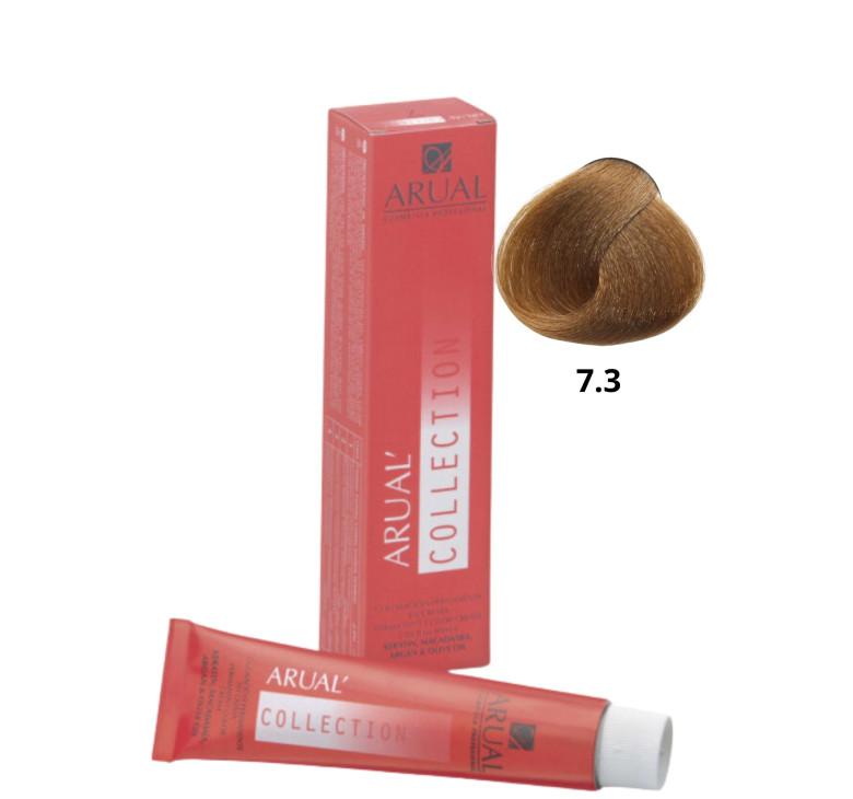 Фарба для волосся Permanent Coloration ARUAL Collection 7.3 - середній золотистий блонд 60мл