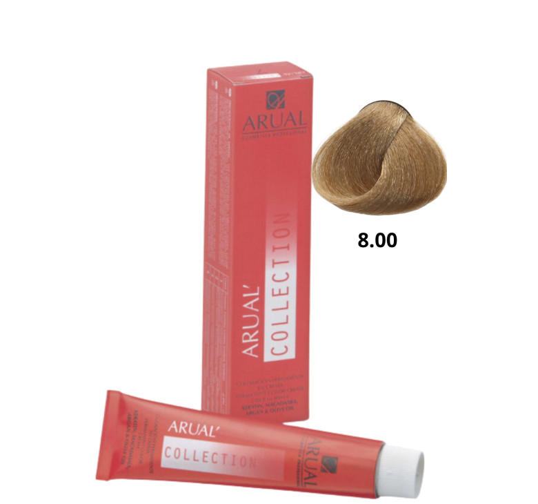 Фарба для волосся Permanent Coloration ARUAL Collection 8.00 - интенсивный светлый блонд 60мл