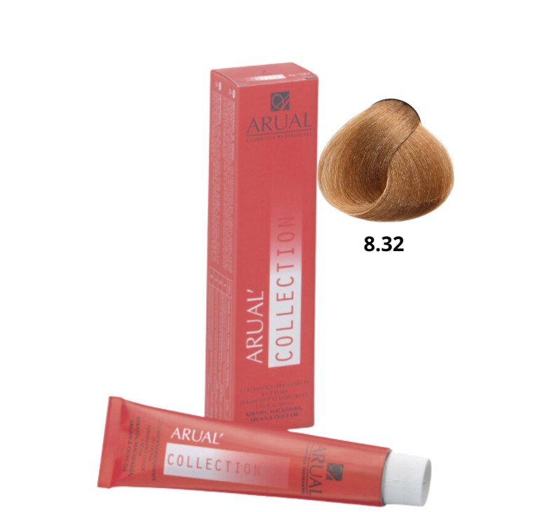 Фарба для волосся Permanent Coloration ARUAL Collection 8.32 - світлий бежевий блонд 60мл