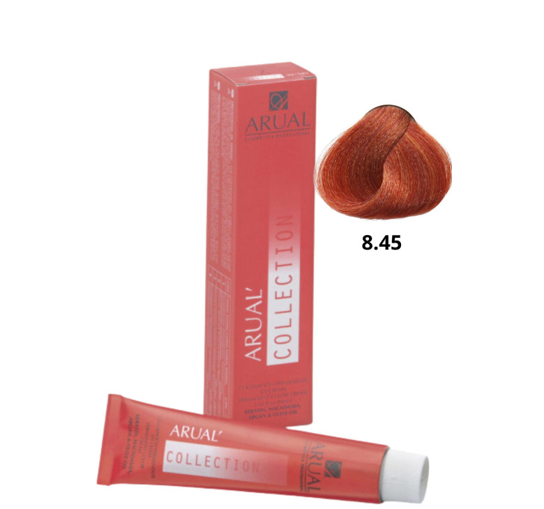 Фарба для волосся Permanent Coloration ARUAL Collection 8.45 - світлий мідний махагоновий блонд  60мл