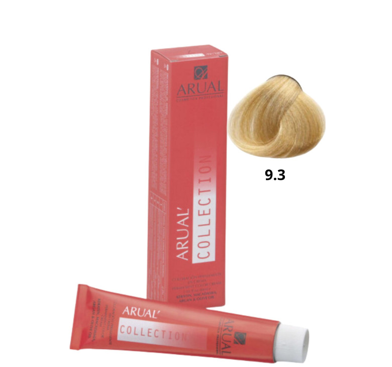 Фарба для волосся Permanent Coloration ARUAL Collection 9.3 - дуже світлий золотистий блонд 60мл