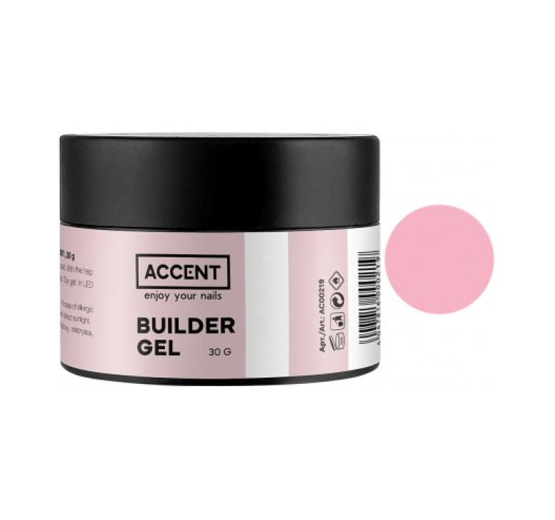 Гель для моделювання 005 Троянда Accent Builder Gel Rose 30 г 