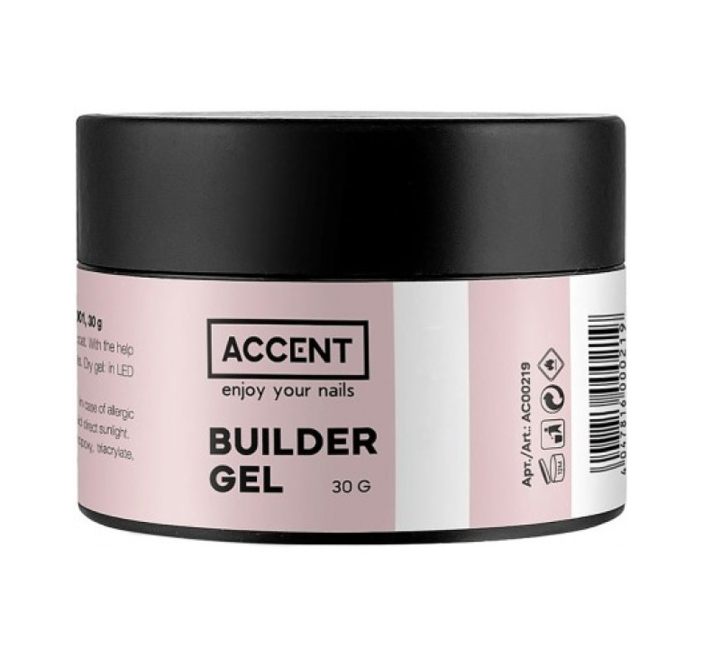 Гель для моделювання 006 Прозорий Accent Builder Gel Clear 30 г 