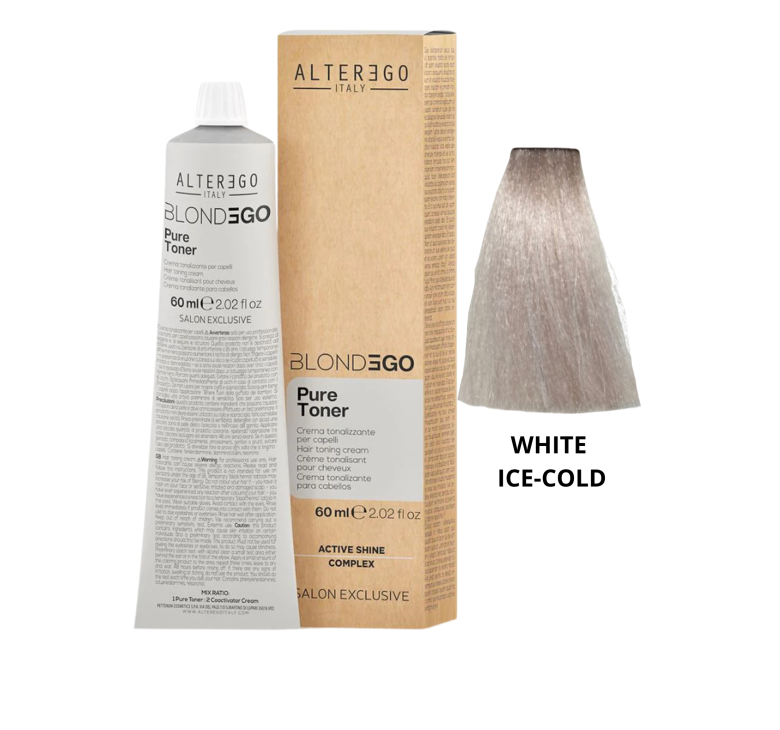 Крем-фарба тонуюча без амоніаку білий крижаний Alter Ego Blonde Ego Pure toner WHITE ICE-COLD 60мл