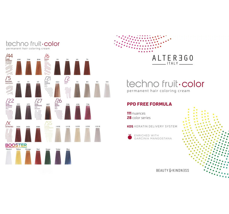 Перманентная крем-краска для волос 4/6 каштановый красный Alter Ego Technofruit Color 100мл