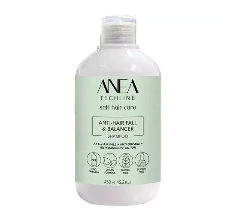 Шампунь проти випадіння волосся балансуючий Anea Techline Anti Hair Loss & Balancer Shampoo, 450 мл