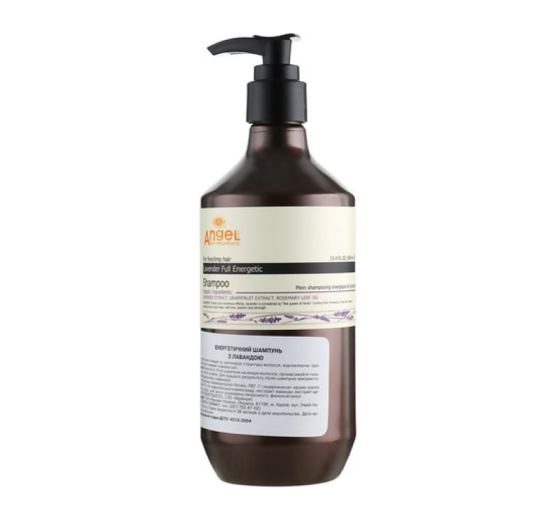 Шампунь енергетичний регенеруючий з лавандою Angel Professional Paris Provence Energy With Lavender Shampoo 800мл