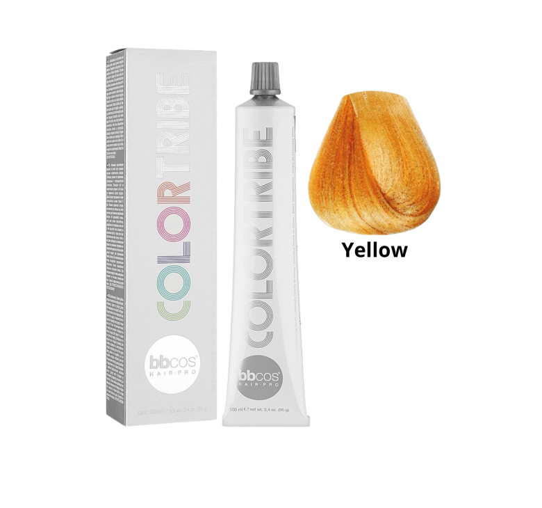 Краска для волос прямого окрашивания BBcos ColorTribe цвет желтый Yellow 100мл