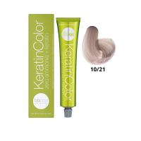 Крем-краска для волос безаммиачная BBcos Keratin Color 10/21 блондин экстра светлый фиолетовый пепельный 100мл