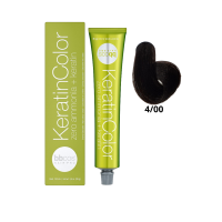 Крем-краска для волос безаммиачная BBcos Keratin Color 4/00 каштановый натуральный интенсивный 100мл