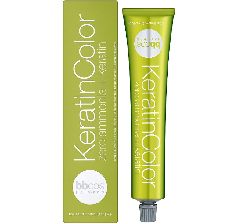 Крем-фарба для волосся безаміачна BBcos Keratin Color 4/11 каштановий натуральний інтенсивний попелястий 100мл