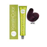 Крем-краска для волос безаммиачная BBcos Keratin Color 4/52 фиолетовое красное дерево 100мл