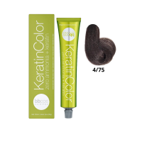 Крем-краска для волос безаммиачная BBcos Keratin Color 4/75 каштановый натуральный шоколадный 100мл