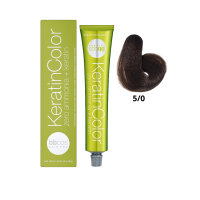 Крем-краска для волос безаммиачная BBcos Keratin Color 5/0 каштановый светлый 100мл