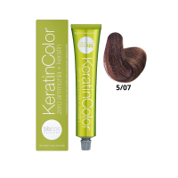 Крем-краска для волос безаммиачная BBcos Keratin Color 5/07 каштановый светлый табачный 100мл