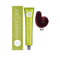 Крем-краска для волос безаммиачная BBcos Keratin Color 5/2 каштановый светлый фиолетовый 100мл