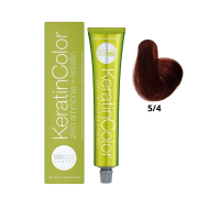 Крем-краска для волос безаммиачная BBcos Keratin Color 5/4 каштановый медный светлый 100мл