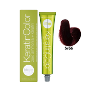 Крем-краска для волос безаммиачная BBcos Keratin Color 5/66 темно-красный каштановый 100мл