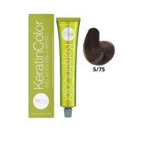Крем-краска для волос безаммиачная BBcos Keratin Color 5/75 каштановый светлый шоколадный 100мл