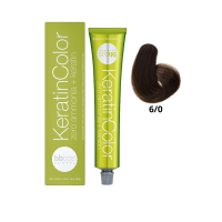 Крем-краска для волос безаммиачная BBcos Keratin Color 6/0 блондин темный 100мл