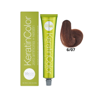 Крем-краска для волос безаммиачная BBcos Keratin Color 6/07 блондин темный табачный 100мл