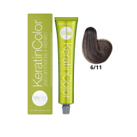 Крем-краска для волос безаммиачная BBcos Keratin Color 6/11 блондин темный интенсивный пепельный 100мл