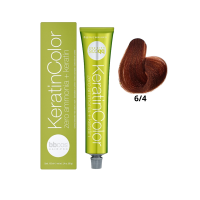 Крем-краска для волос безаммиачная BBcos Keratin Color 6/4 блондин темный медный 100мл