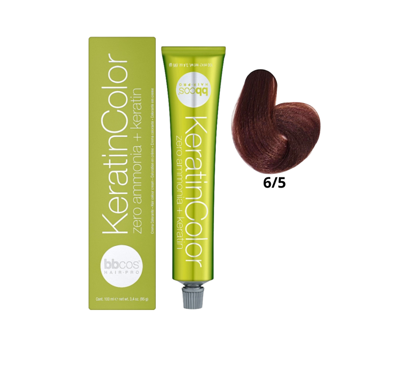 Крем-краска для волос безаммиачная BBcos Keratin Color 6/5 блондин темное красное дерево 100мл