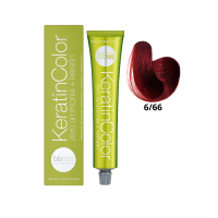 Крем-краска для волос безаммиачная BBcos Keratin Color 6/66 блондин темно-красный интенсивный 100мл