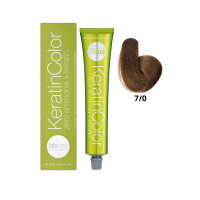 Крем-краска для волос безаммиачная BBcos Keratin Color 7/0 блондин натуральный 100мл