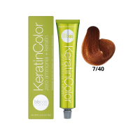 Крем-краска для волос безаммиачная BBcos Keratin Color 7/40 медный интенсивный 100мл