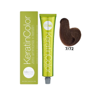 Крем-краска для волос безаммиачная BBcos Keratin Color 7/72 орех 100мл