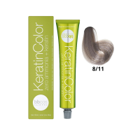 Крем-краска для волос безаммиачная BBcos Keratin Color 8/11 блондин светлый интенсивный пепельный 100мл