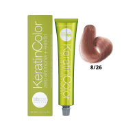 Крем-краска для волос безаммиачная BBcos Keratin Color 8/26 блондин светлый розовый 100мл