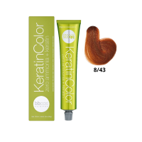 Крем-краска для волос безаммиачная BBcos Keratin Color 8/43 блондин светло-медный золотистый 100мл
