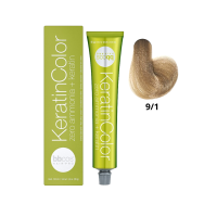 Крем-краска для волос безаммиачная BBcos Keratin Color 9/1 блондин очень светло-пепельный 100мл