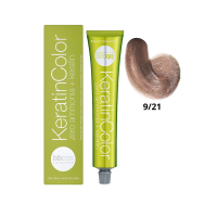 Крем-краска для волос безаммиачная BBcos Keratin Color 9/21 блондин очень светлый пепельный фиолетовый 100мл