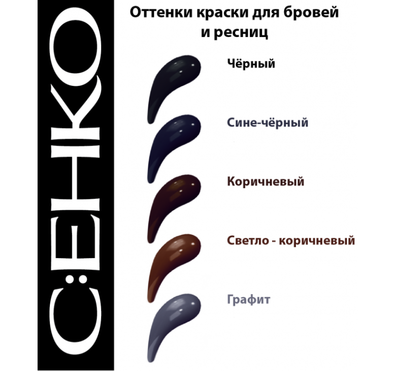 Краска для бровей и ресниц C:EHKO Color Eye Shades черная 60мл