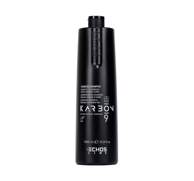 Шампунь з активованим вугіллям для пошкодженого волосся Echosline Karbon 9 Charcoal Shampoo 1000мл