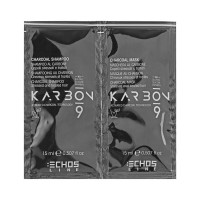 Шампунь 12мл + Маска 12мл з активованим вугіллям Echosline Karbon 9 Charcoal Shampoo саше 2х12мл