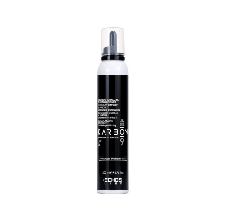 Кондиционер-мусс тонирующий пепельный, несмываемый Echosline Karbon 9 Charcoal Leave-in Mousse Conditioner 200мл