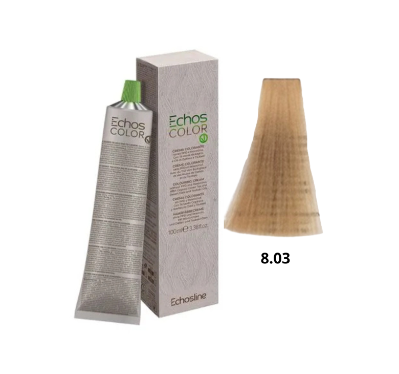 Крем-фарба Echosline Echos Color Vegan Colouring Cream 8.03 світлий русий натуральний золотистий 100мл