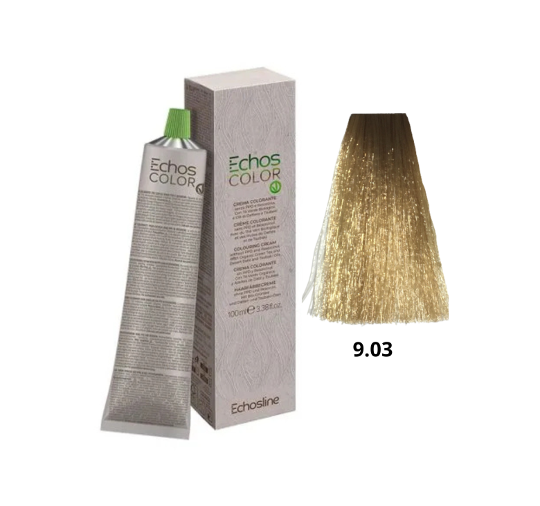 Крем-фарба Echosline Echos Color Vegan Colouring Cream 9.03 дуже світлий блондин натуральний золотистий 100мл