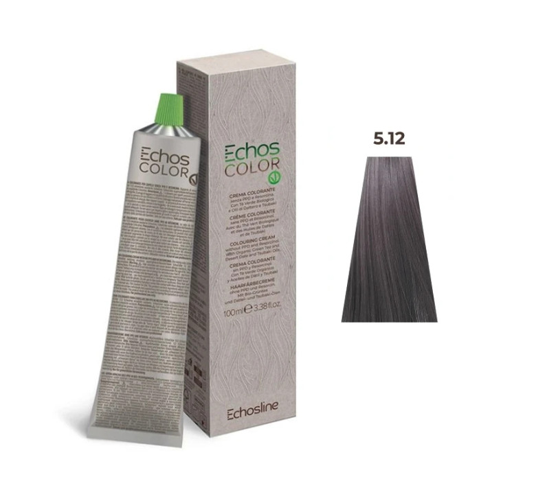 Крем-фарба Echosline Echos Color Vegan Colouring Cream 5.12 Світло-коричневий холодний ірисовий 100мл